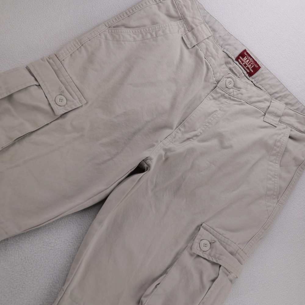 Match Matchstick Mens Cargo Pants Beige Khaki Multi Pocket Cotton XXL 36 Utility